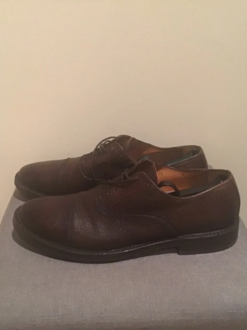 Deep brown pebbled leather Antonio Maurizi Made in Italy size 44 or US 11